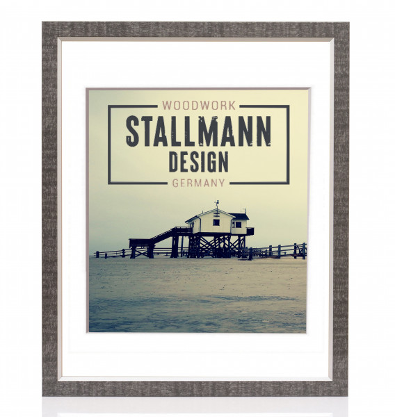 Bilderrahmen My Frames aus MDF mit weißem Passepartout , Rahmenfarbe Schwarz-gewischt