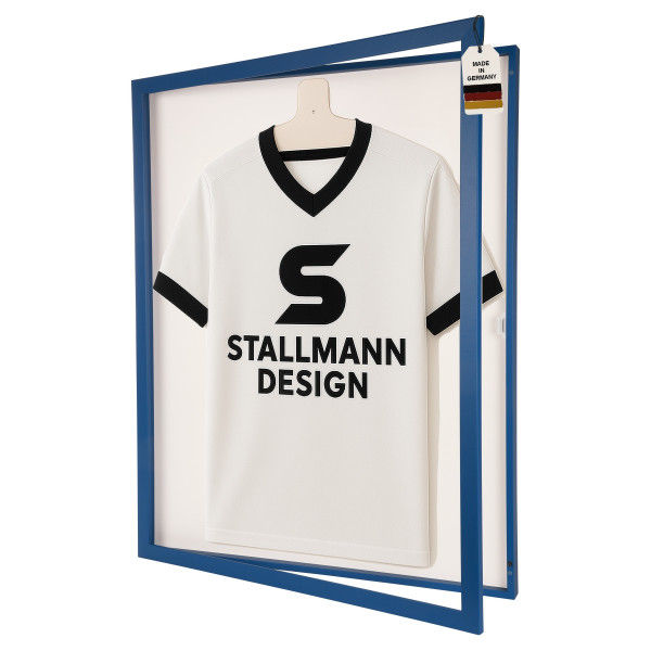 Stallmann Trikotrahmen mit Drehtür in Blau Rückwand Weiß in Vereinsfarben