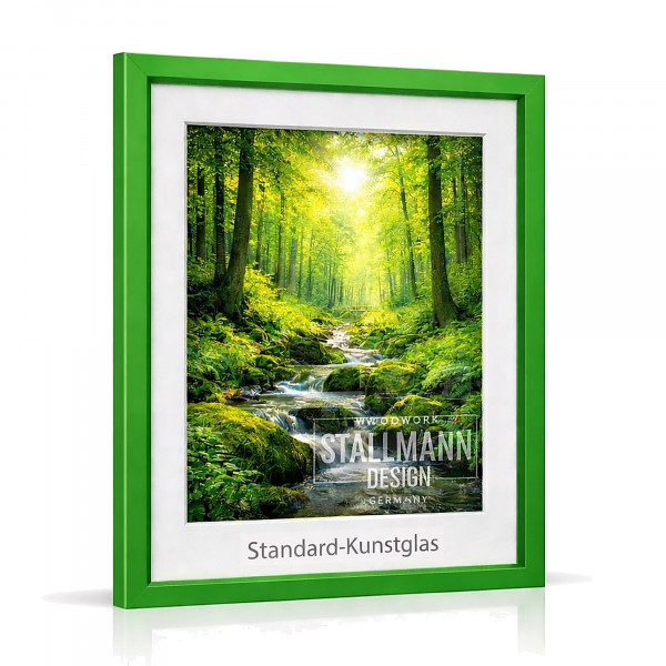 Bilderrahmen My Frames aus MDF mit weißem Passepartout , Rahmenfarbe Grün