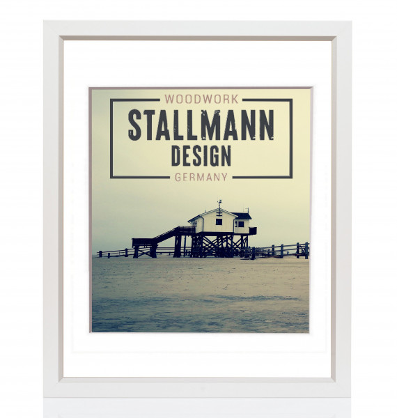 Bilderrahmen My Frames aus MDF mit weißem Passepartout , Rahmenfarbe Weiß-Silber