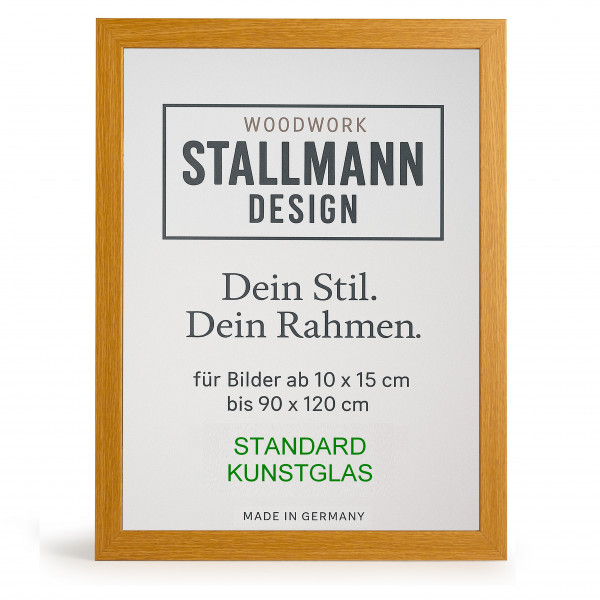 Stallmann Design Bilderrahmen Caramel Eiche,60 Größen MDF 30mm mit Acrylglas »New Modern«