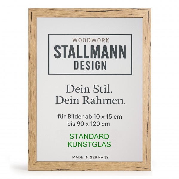 Stallmann Design Bilderrahmen Eiche schwarz gemasert,60 Größen MDF 30mm mit Acrylglas »New Modern«