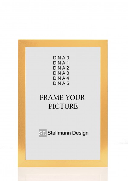 Stallmann Design Bilderrahmen Gold Glanz, DIN Format MDF 30mm mit Acrylglas »New Modern«