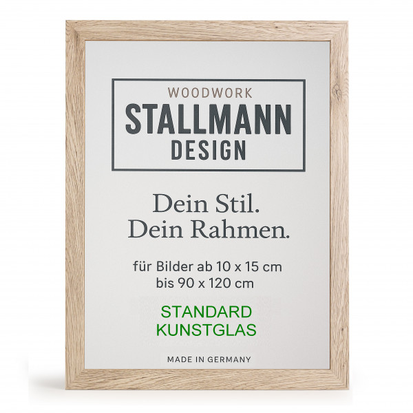 Stallmann Design Bilderrahmen Eiche hell,60 Größen MDF 30mm mit Acrylglas »New Modern«