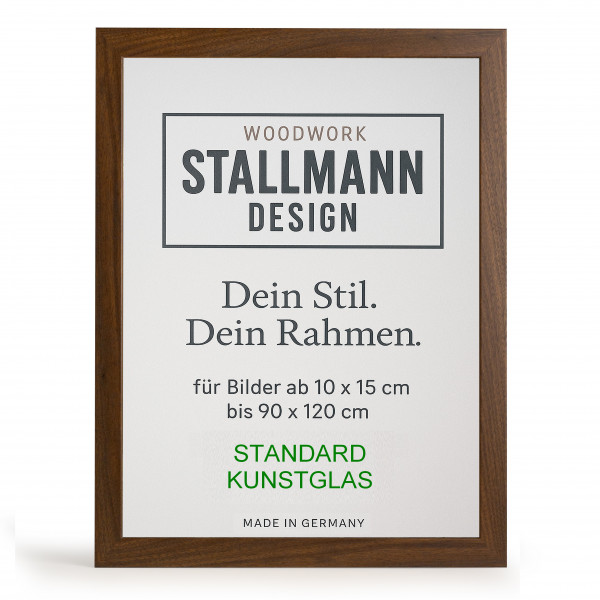 Stallmann Design Bilderrahmen Wallnuss,60 Größen MDF 30mm mit Acrylglas »New Modern«