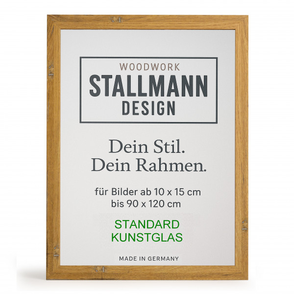 Stallmann Design Bilderrahmen Eiche mit Zinn,60 Größen MDF 30mm mit Acrylglas »New Modern«