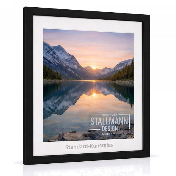 Bilderrahmen My Frames aus MDF mit weißem Passepartout , Rahmenfarbe Schwarz